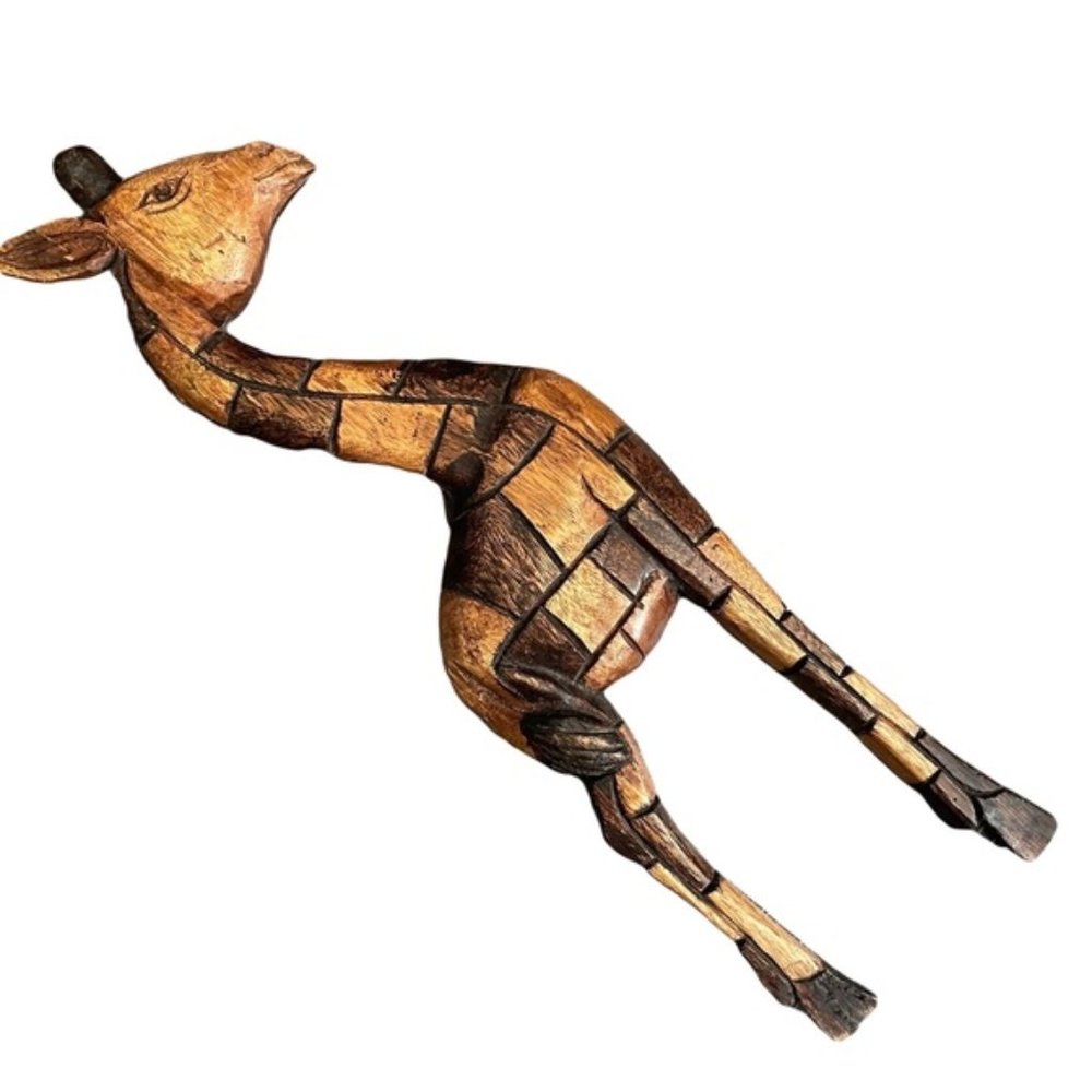 Hand Crafted Wooden Giraffe Decoration
